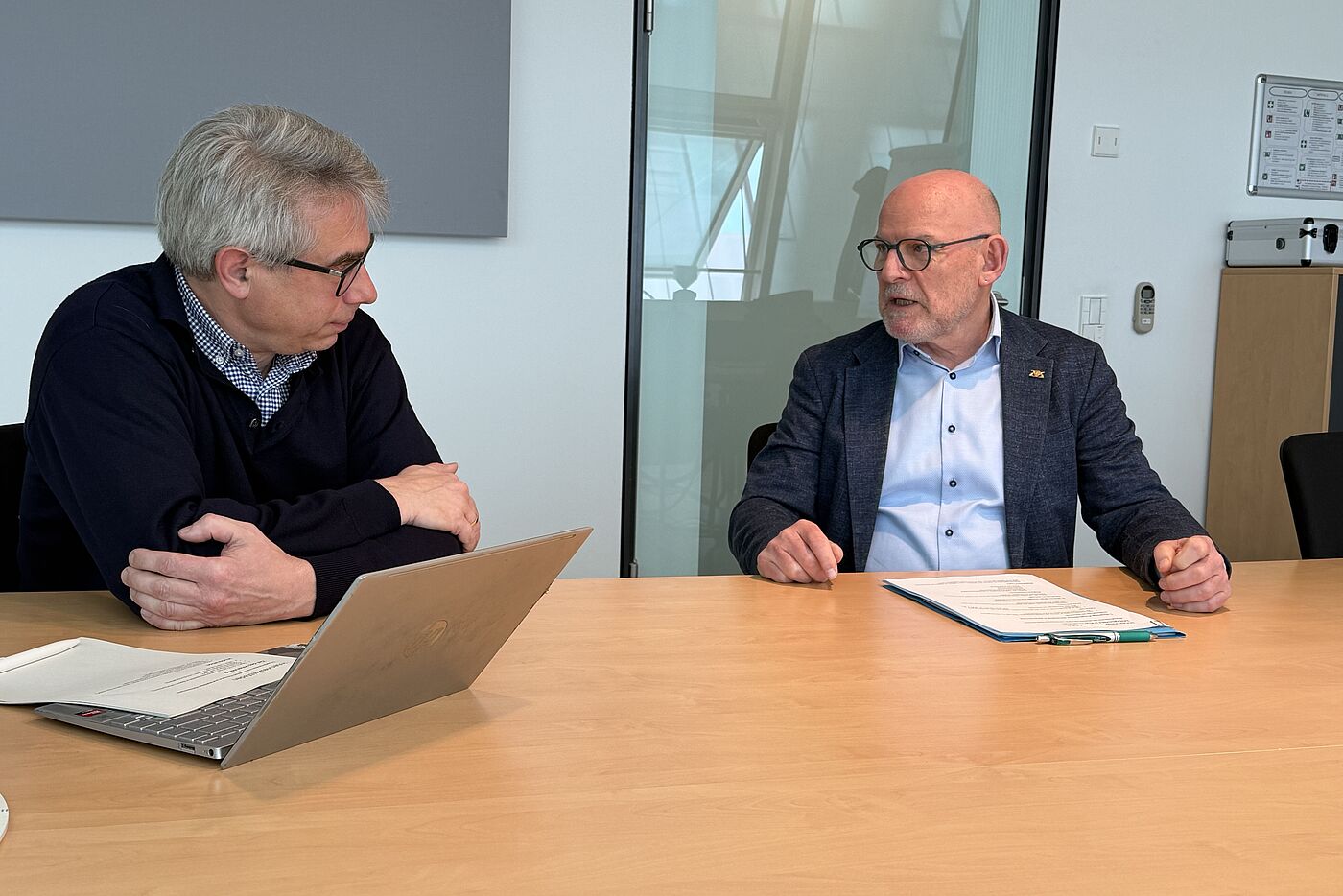 Im Gespräch: Verkehrsminister Winfried Hermann und ADFC-Landesvorsitzender Matthias Zimmermann