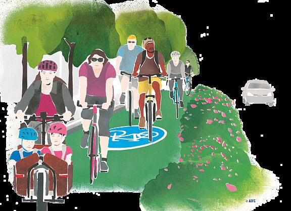 Radfahrstreifen Illustration